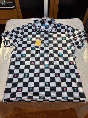 Chubbies Men's "The Check Me Out" Performance Polo 2.0 - XXL Check UPF 50+ NWT